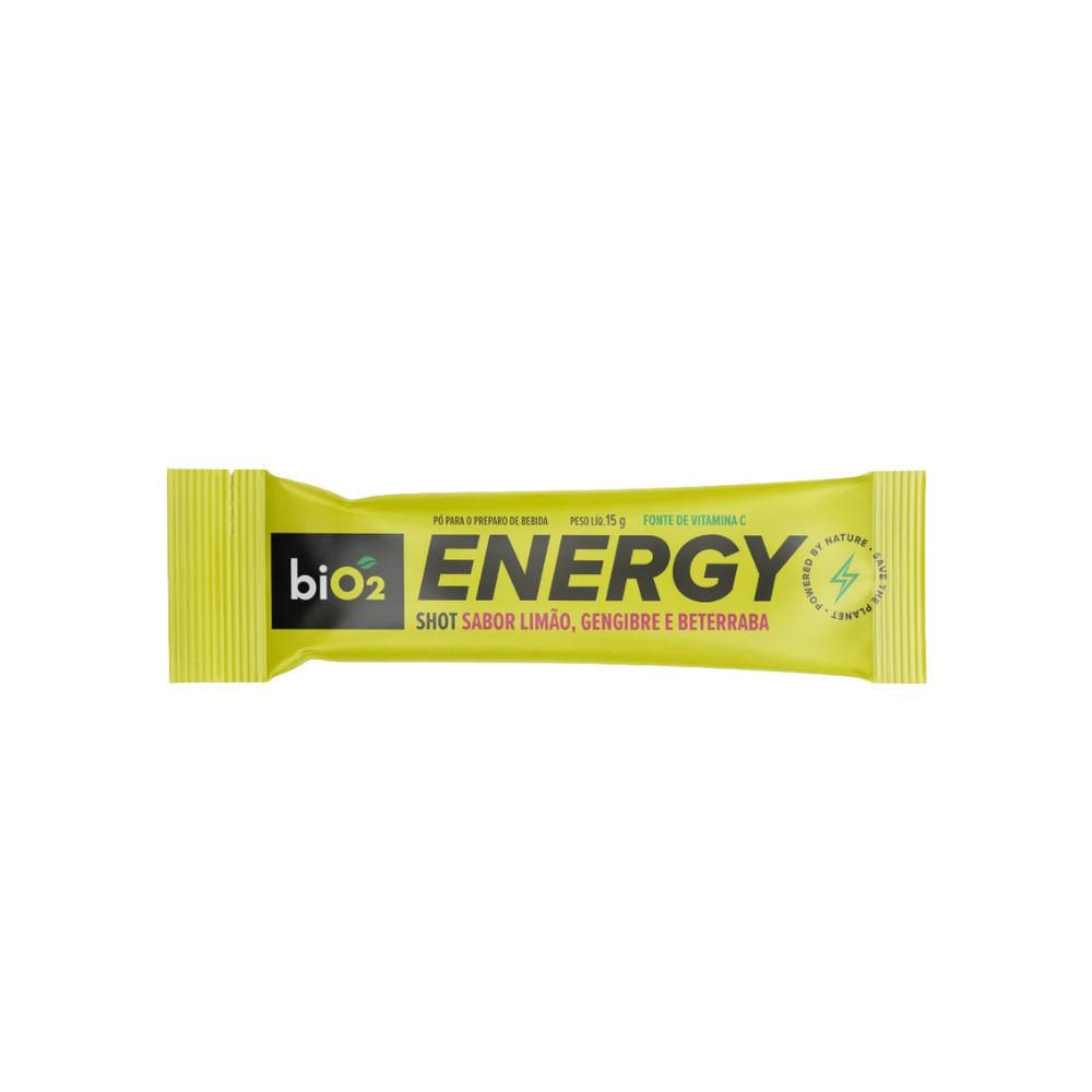 Pré Treino Energy Shot Limão Gengibre e Beterraba 15g BiO2